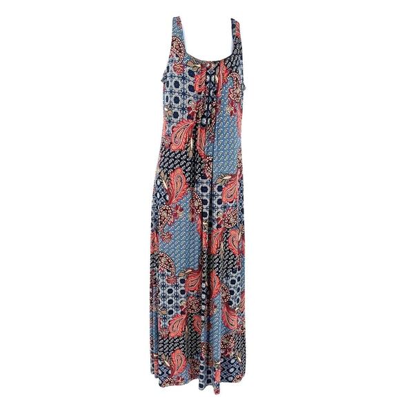 Glamour Boho Maxi Dress Sz 4P Paisley Patchwork Pleated Festival Western Hippie - Picture 10 of 10